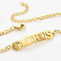 Stainless Steel Zodiac Letter Bracelet Gift
