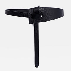 Lychee Pattern Faux Leather Belt Dress Belt Knot Belts Wide Waist Belt
