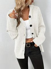 Hooded Drawstring Cardigan for Women - Solid Color - Long Sleeve