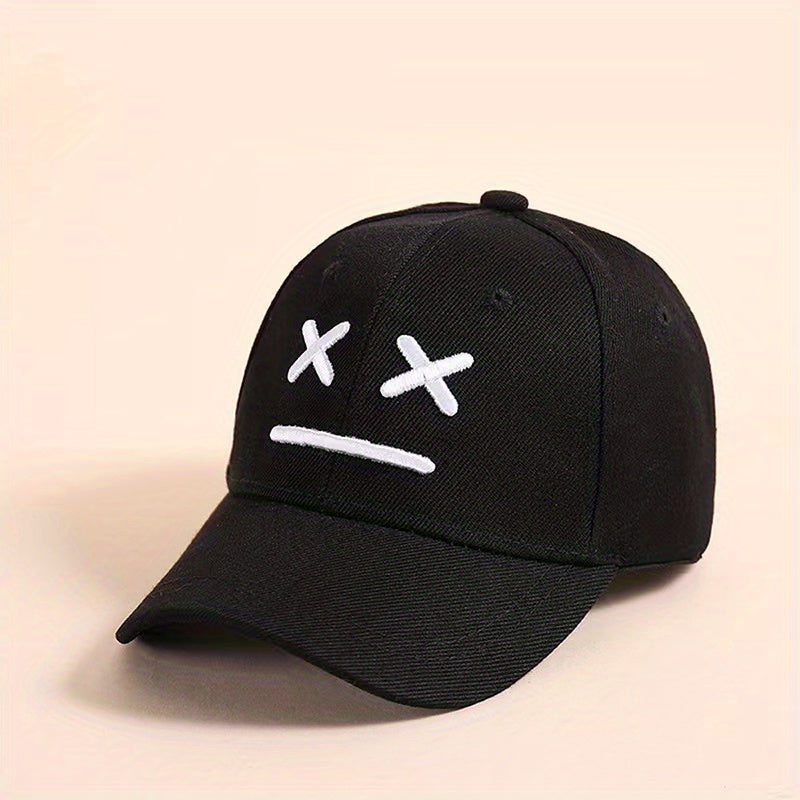 Kids Smile Face Embroidered Baseball Cap Sun Protection Sunshade Hat
