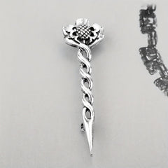 Vintage Lion Sword Brooch Men's Gift