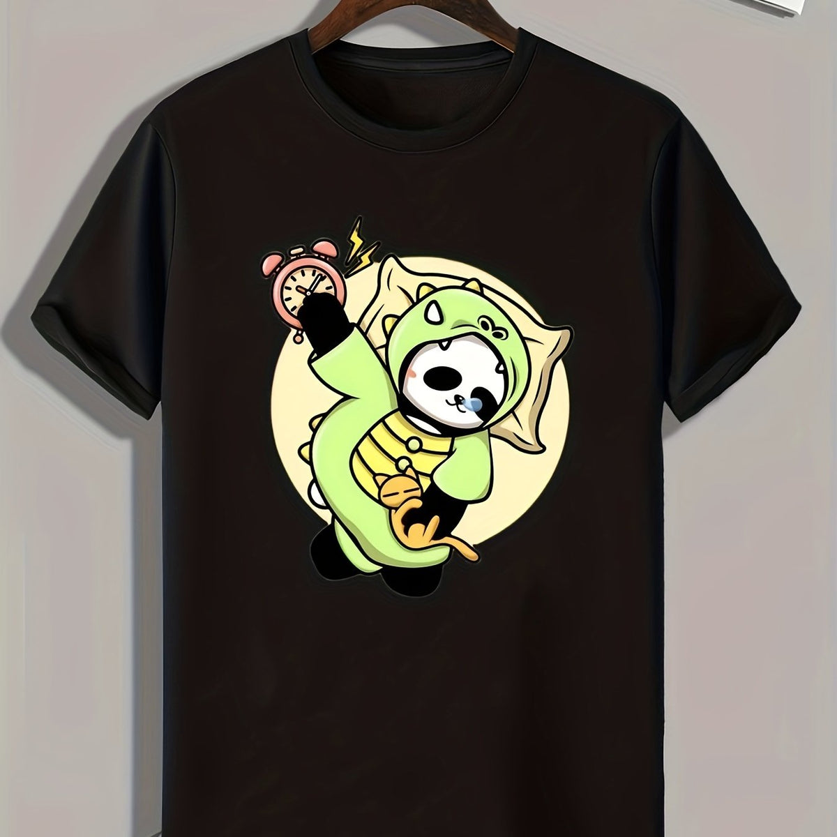 Panda Print Men's Tee for Summer