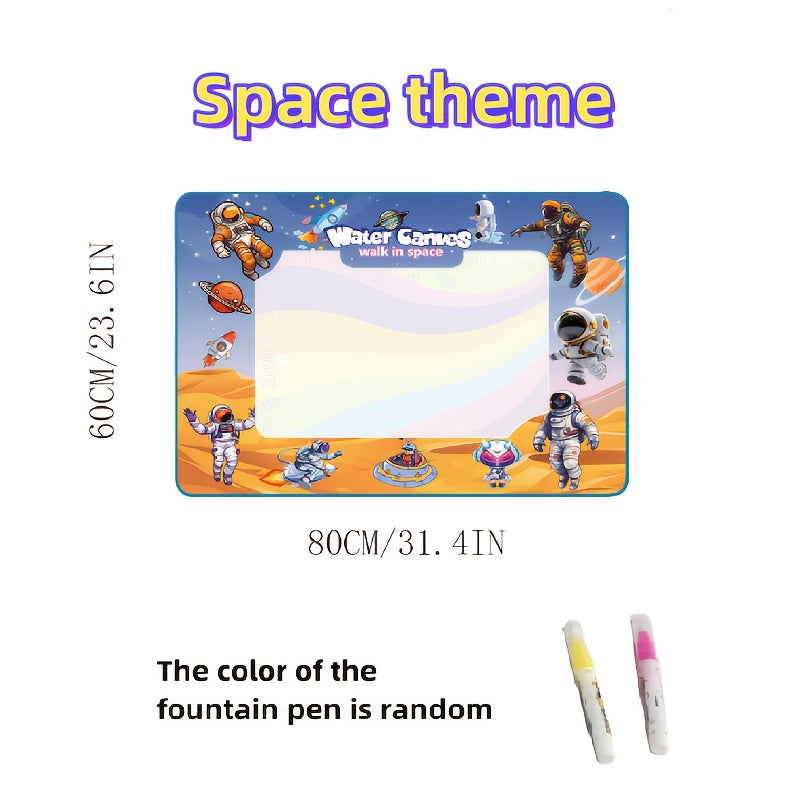 Water Graffiti Mat Kids Drawing Doodle Toy with Magic Pen Space Theme