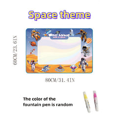 Water Graffiti Mat Kids Drawing Doodle Toy with Magic Pen Space Theme