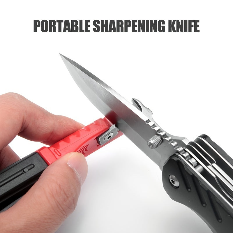 Compact Durable Sharpener w/ Clip for Outdoor Activities