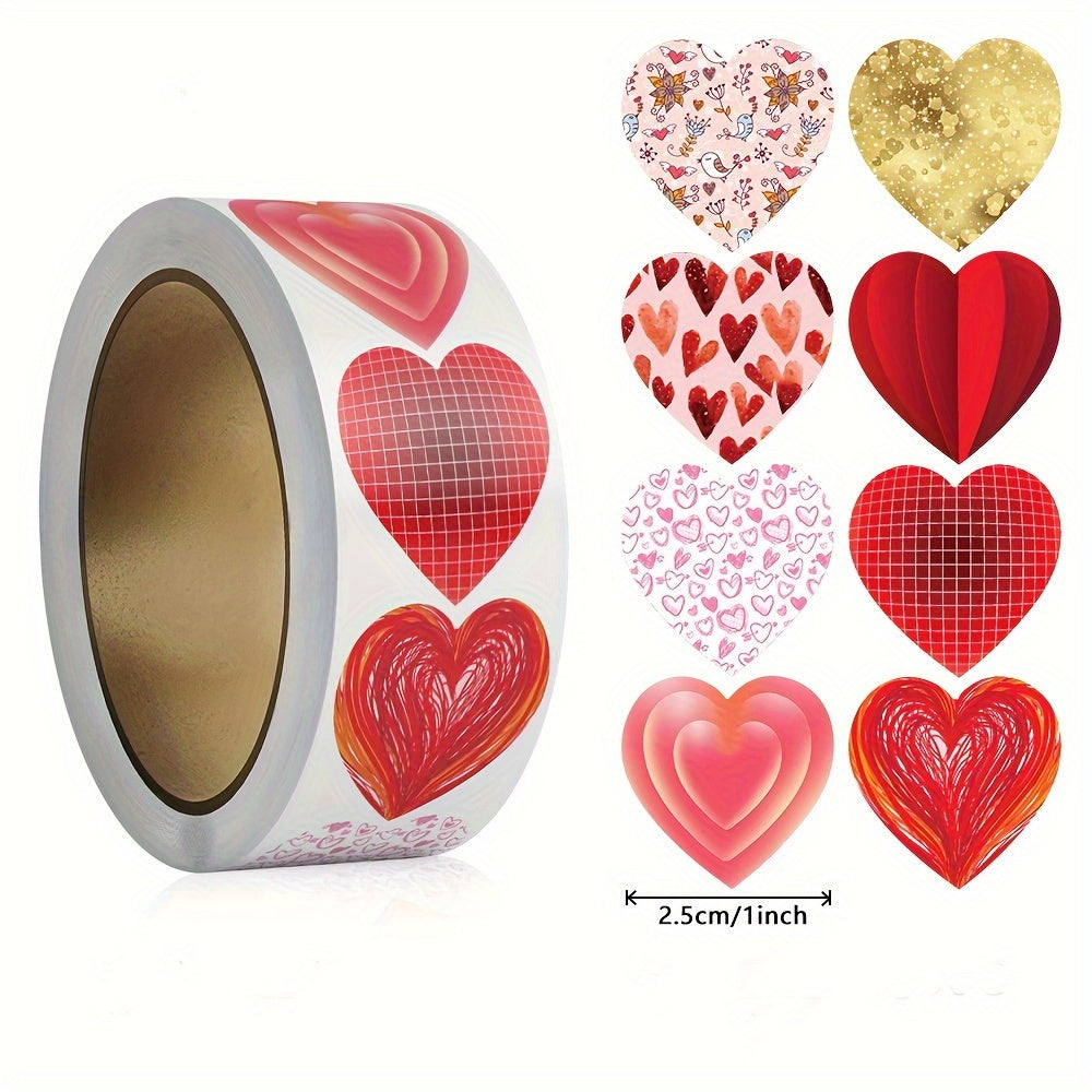 500pcs Heart Shape Stickers Birthday Party Seal Labels Self-adhesive Label