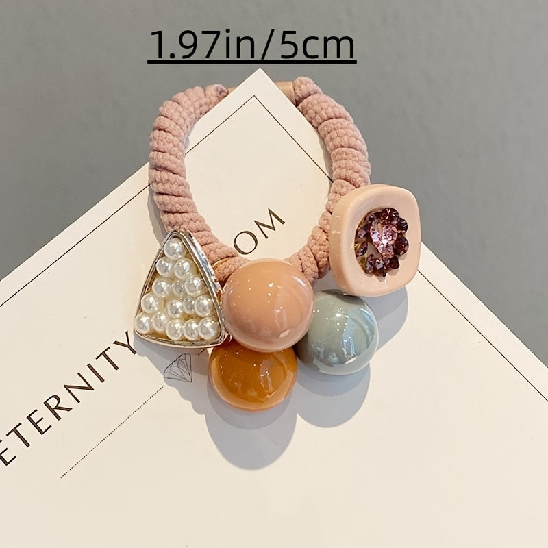 Rhinestone Hair Ties Thick Elastic Hair Bands Hair Scrunchies