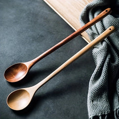 1pc Wooden Mixing Spoon Salad Servers Cooking Spoons Wood Kitchen Utensils