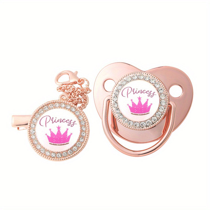 Baby Bling Crown Princess Pacifier Newborn Prince Silicone