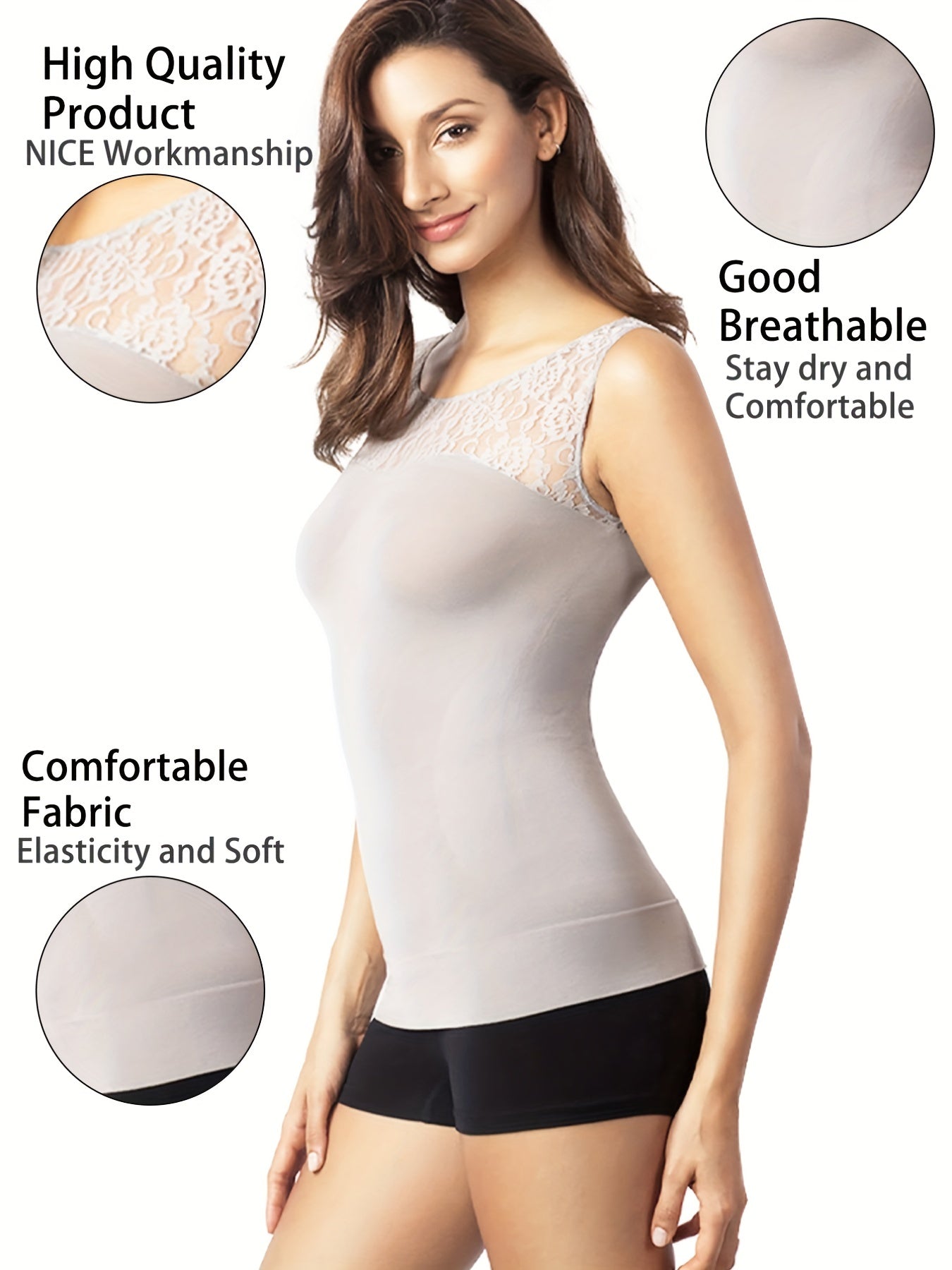 Lace Shaping Tank Top Slimmer Sleeveless Women's Underwear