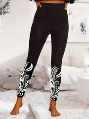  Floral Print High Rise Leggings