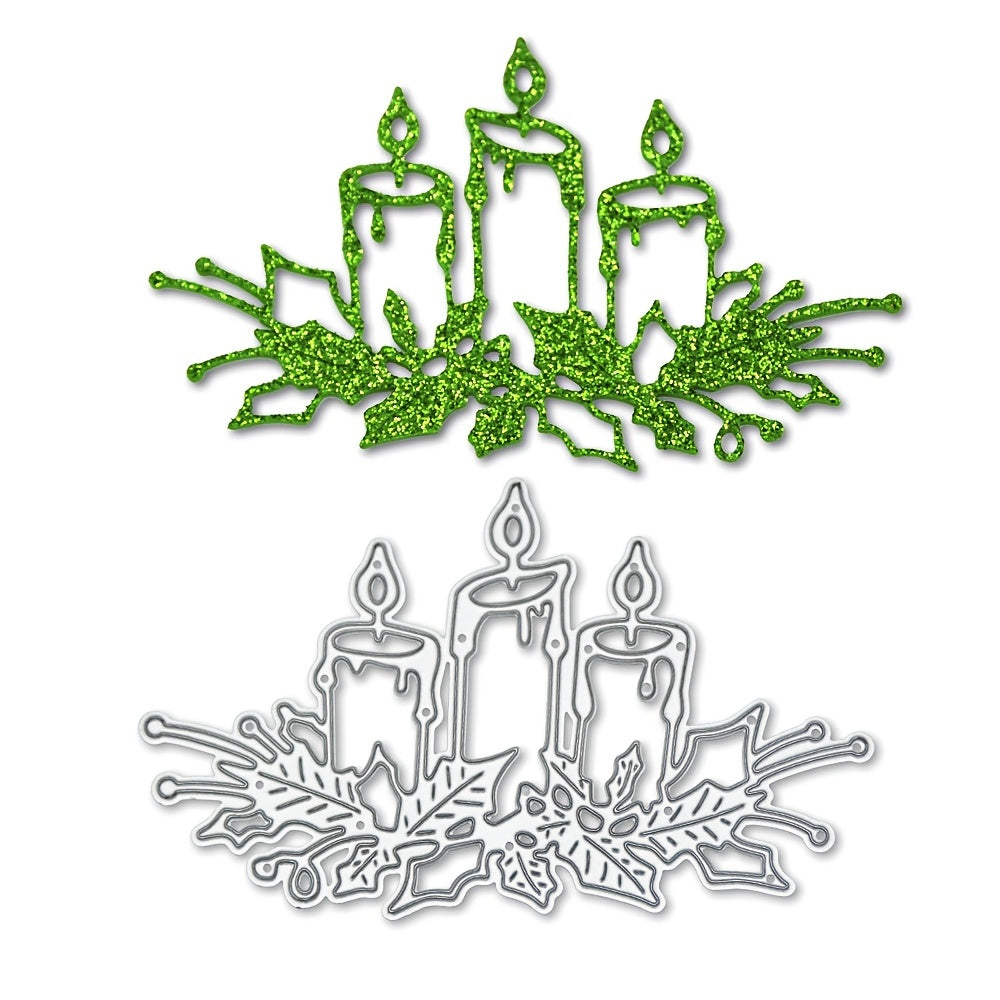 Christmas Candle Scrapbook Embossing Greeting Card Manual Punch