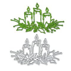 Christmas Candle Scrapbook Embossing Greeting Card Manual Punch