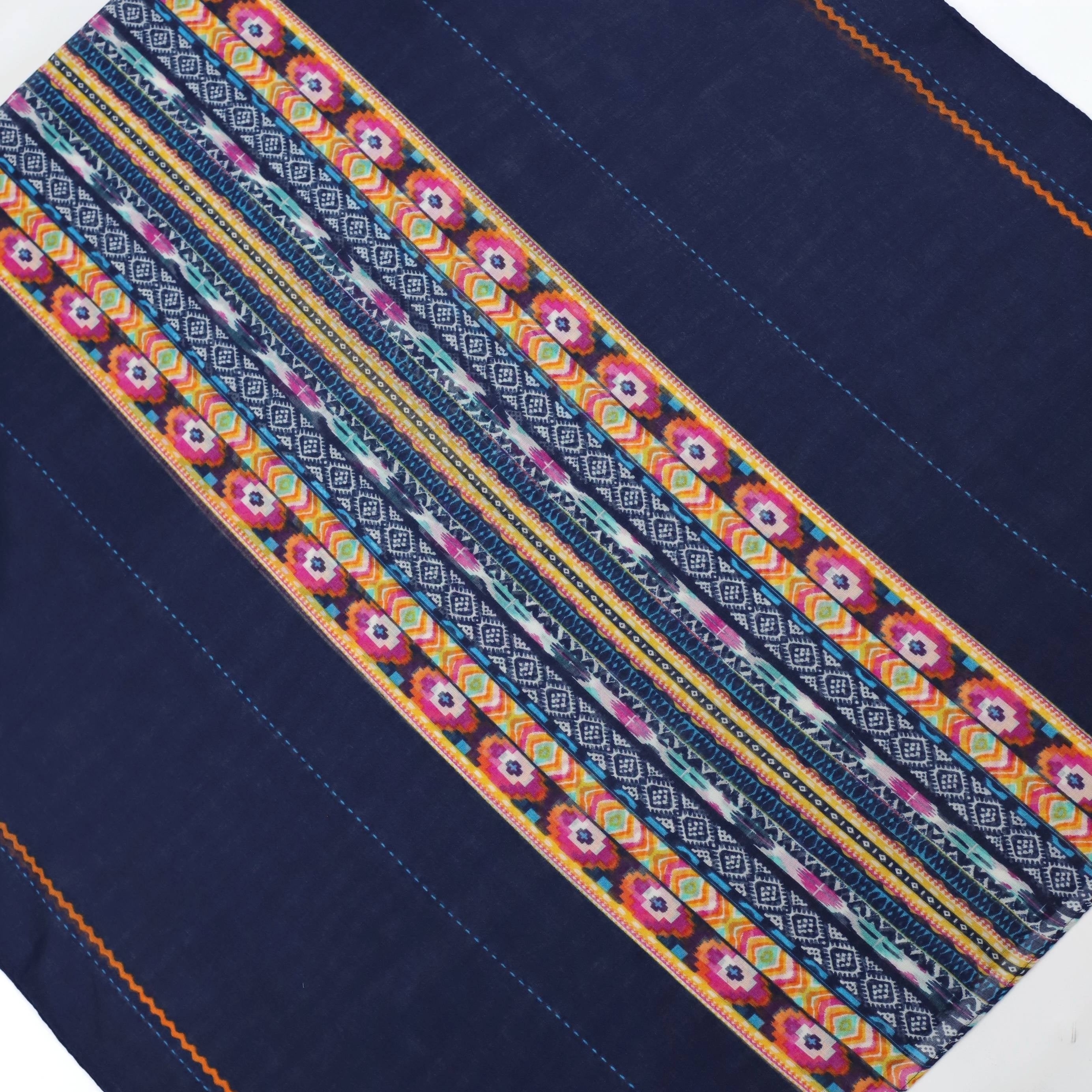 Boho Floral Print Fringe Trim Scarf Shawl Wrap