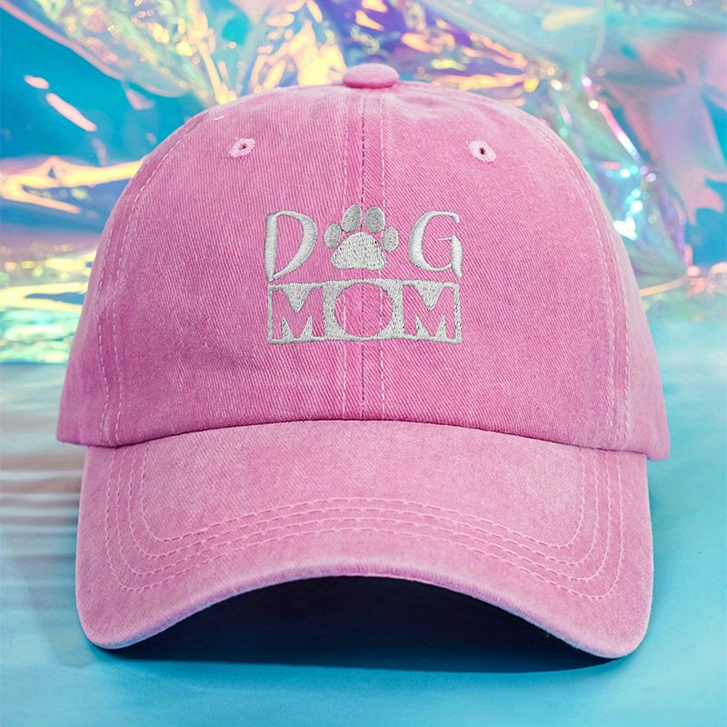 DOG MOM Baseball Cap Distressed Dad Hat Outdoor Sun Hats For Women