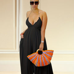 Sexy Halter Neck Wide Leg Jumpsuit