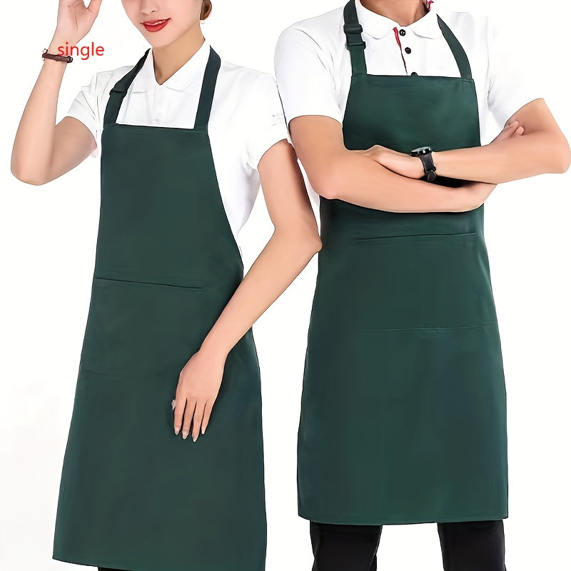 Adjustable Strap Bib Apron w/ 2 Pockets for Men & Women
