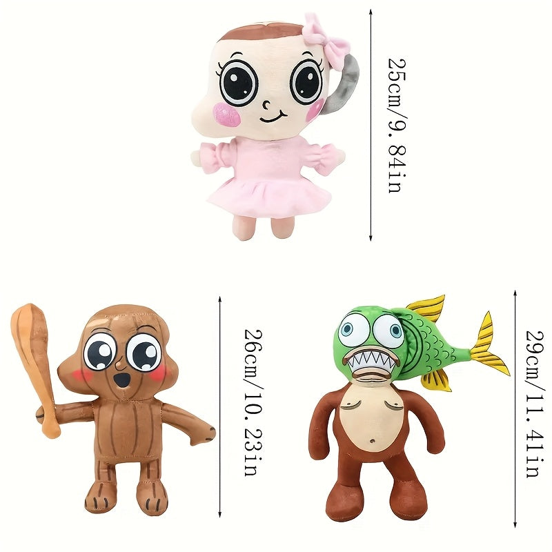 Alerina Capucciu Plush Toy Cute & Fluffy Soft Stuffed Animal in Brown/Pink/Green