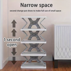 6pcs Folding Shoe Rack for Entryway Indoor Dormitory