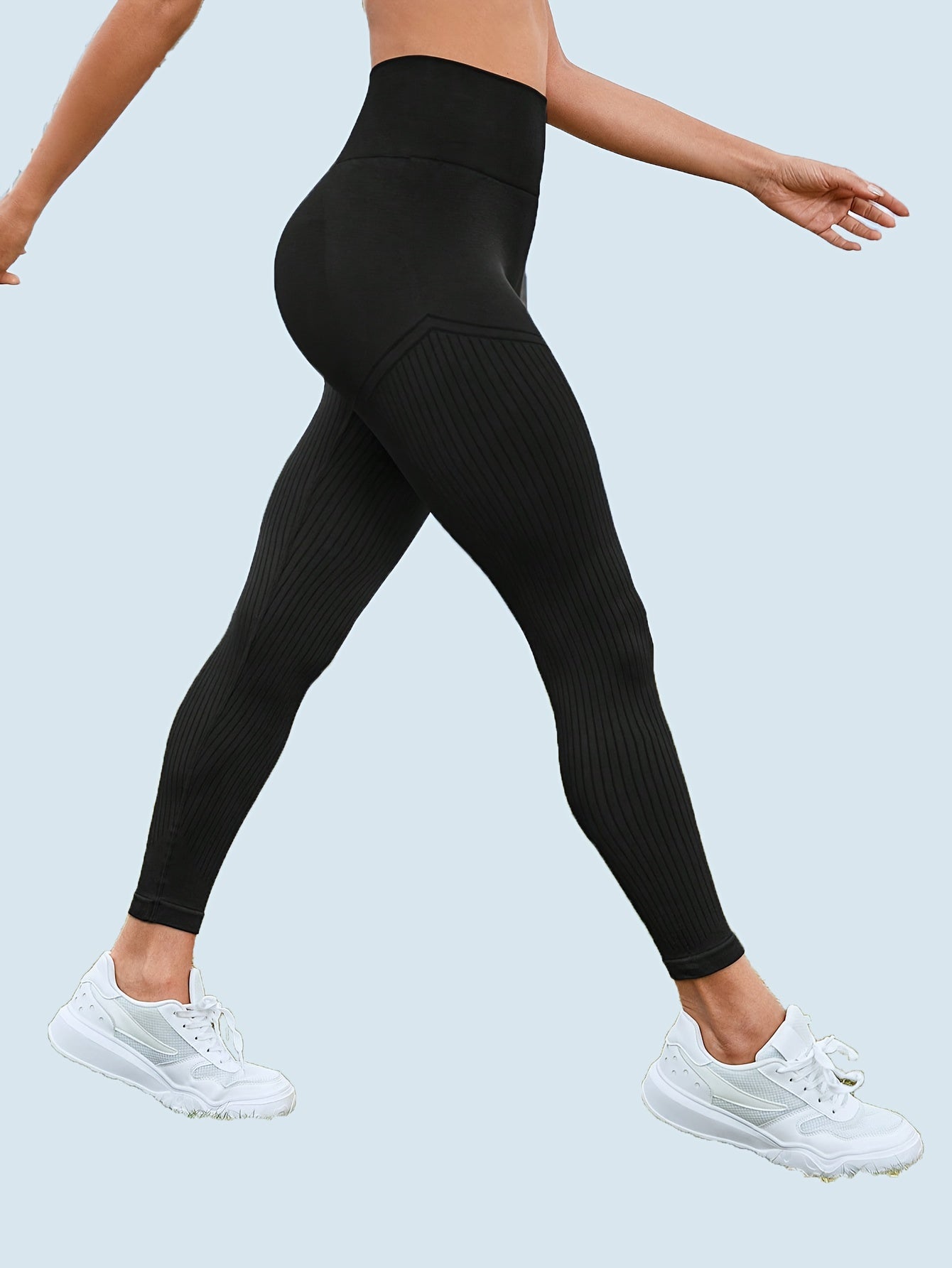 2 Pack Striped High Waist Yoga Leggings