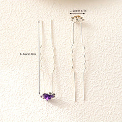 U Shaped Hair Clips Set with Rhinestones & Roses for Bridal & Everyday