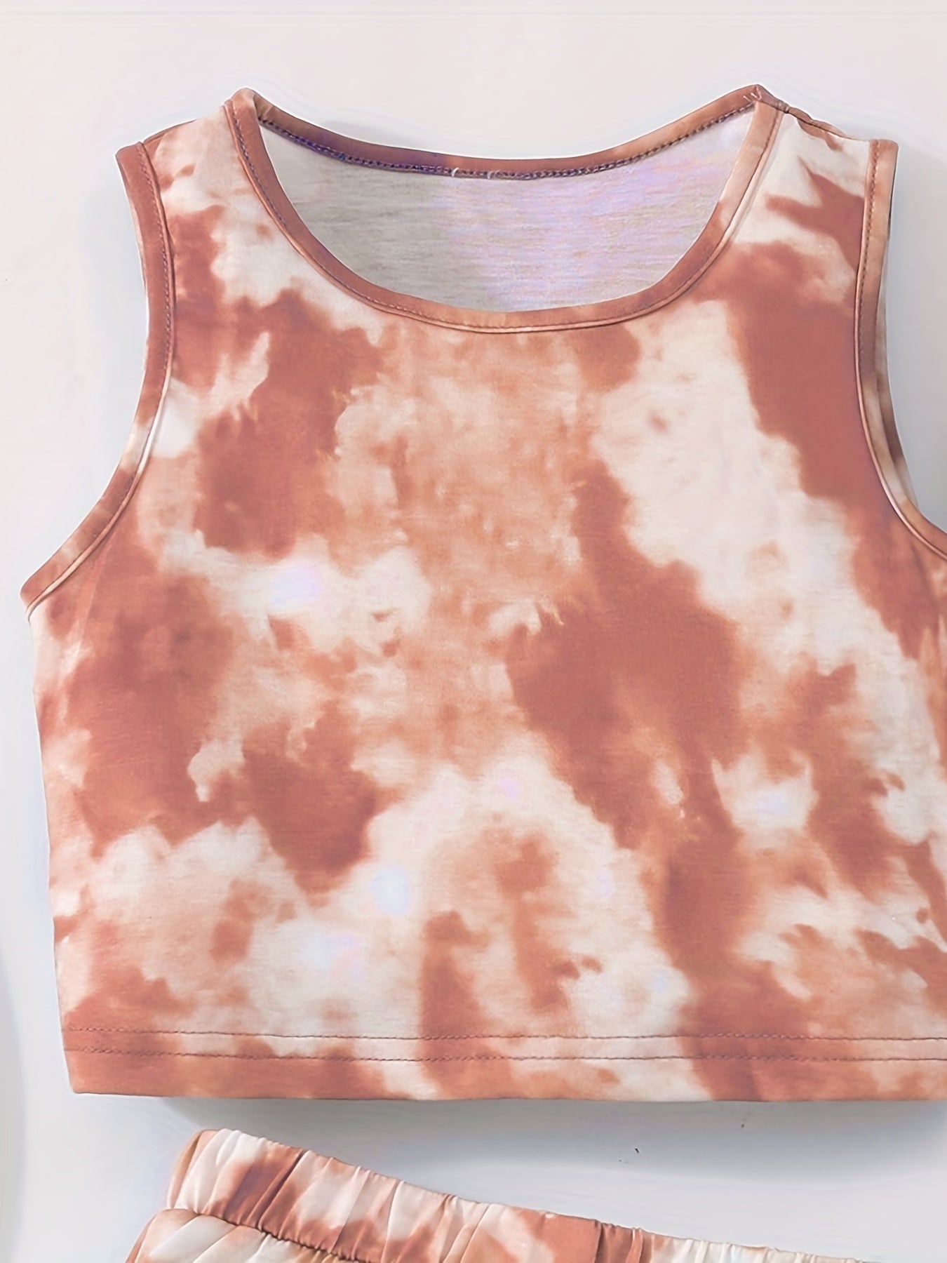 Girls Tie dye Crop Tank Top & Shorts Set Kids Summer Clothes