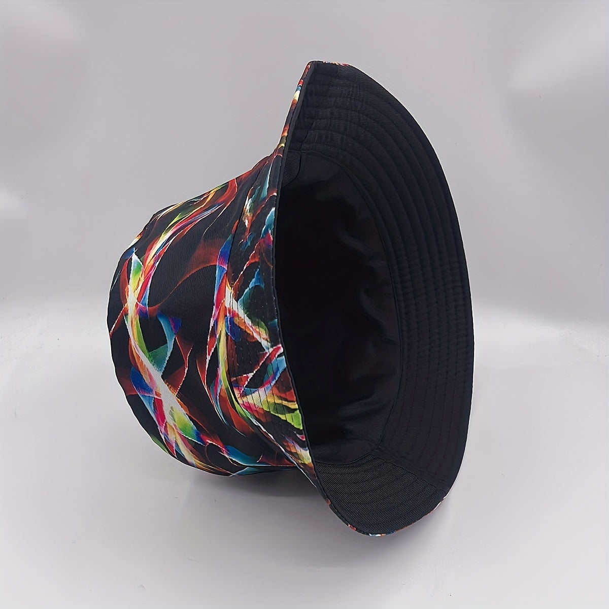 Colorful Aurora Print Bucket Hat Cotton Reversible Basin Hat