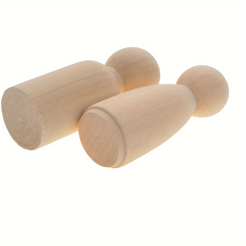 2pcs Large Wooden Dolls for DIY and Painting