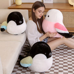 Creative Bird Plush Toy with Pink Accents