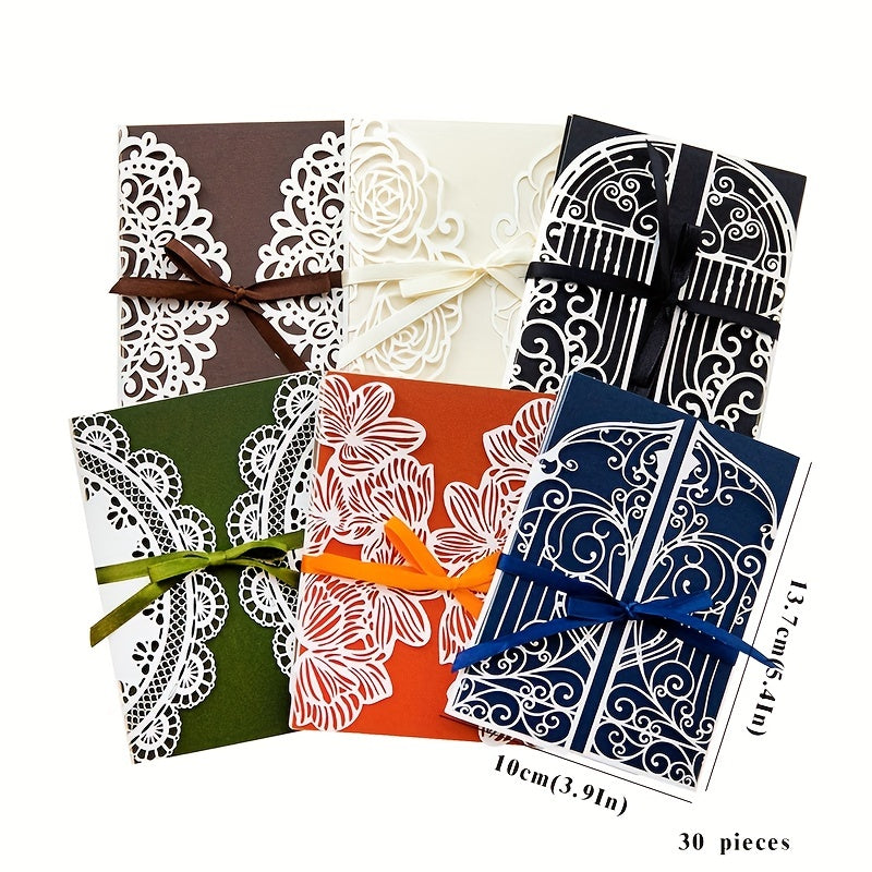 30pcs Hollow Out Material Book Retro Diary Decoration Paper