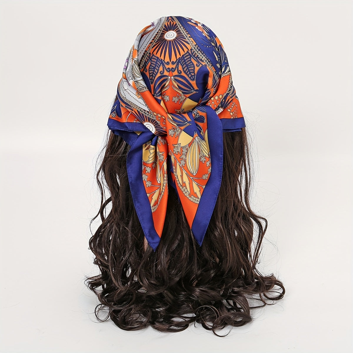 Floral Block Bandana Geometric Print Square Scarf Neckerchief Hair Wrap