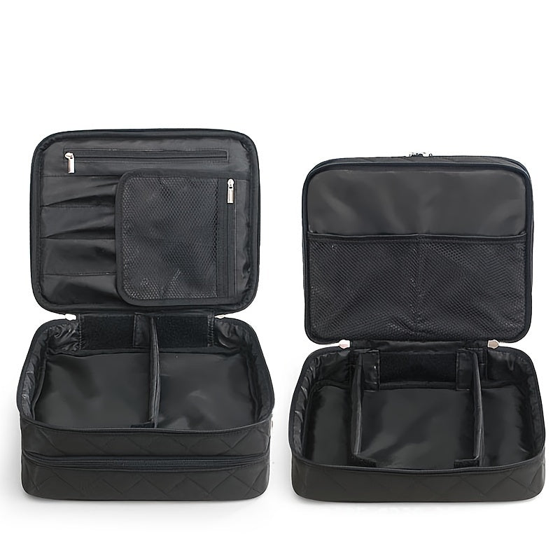 Large Capacity Double Layer Makeup Bags Organizer Travel Multifunctional