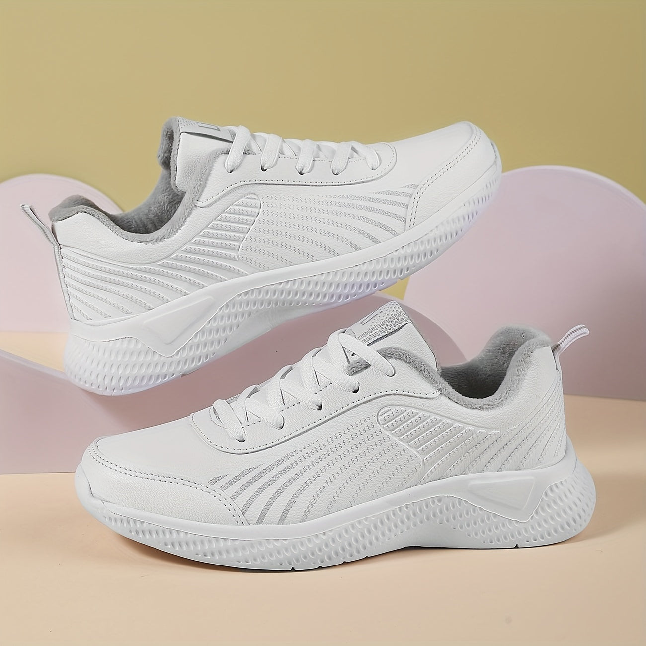 Women's Plush Lined Thermal Furry Running Shoes Casual Winter Sneakers