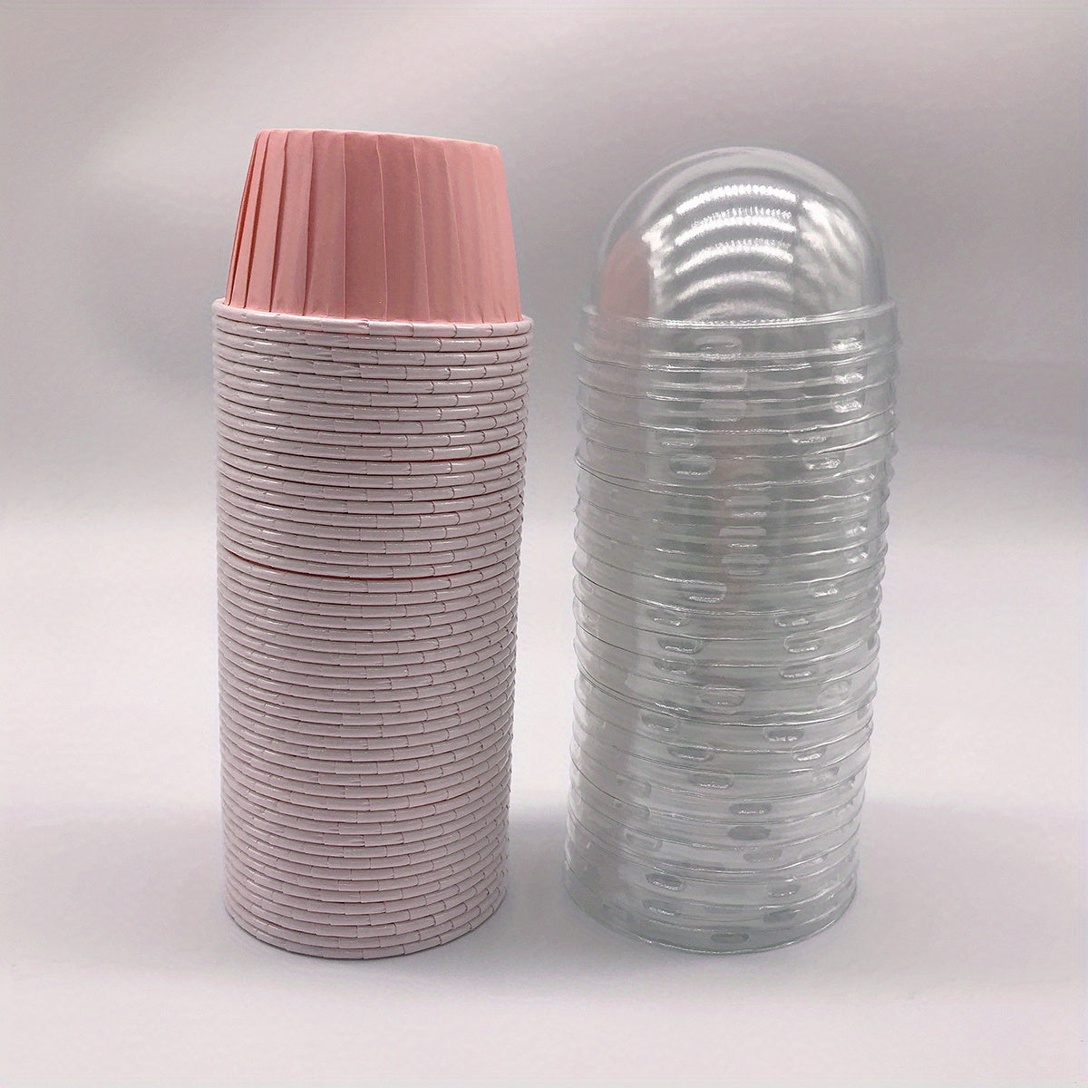 50pcs Cake Cups With Lids Heat Resistant Cake Paper Holder