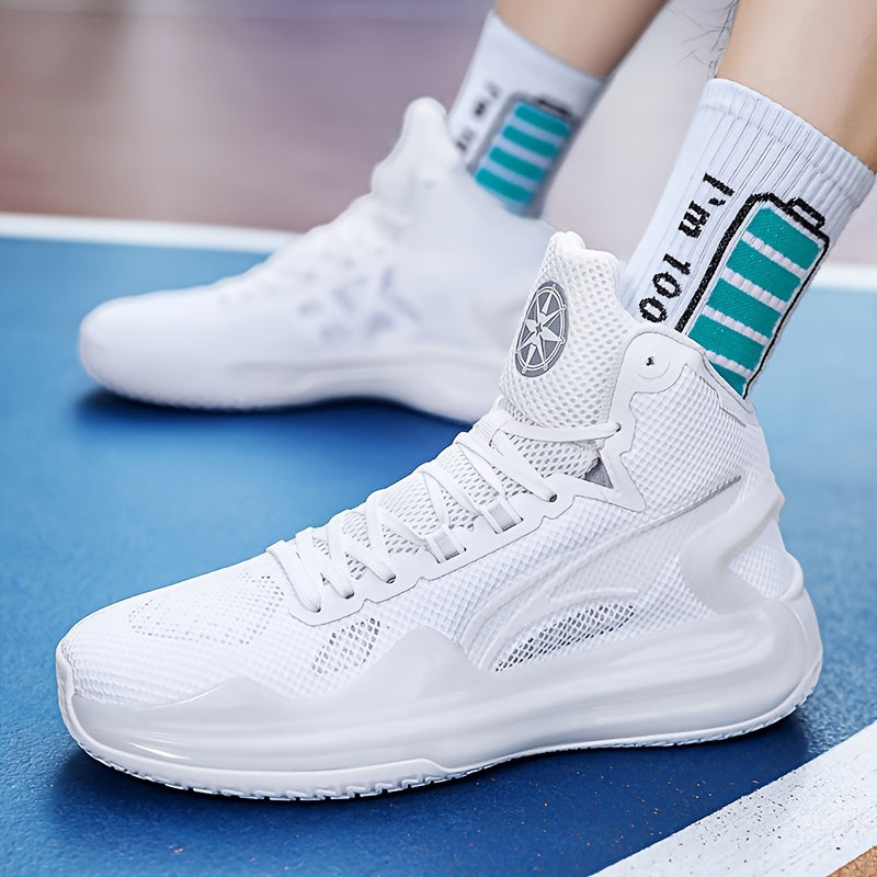 Men's Mesh Lace-up Sneakers for Running Basketball Gym