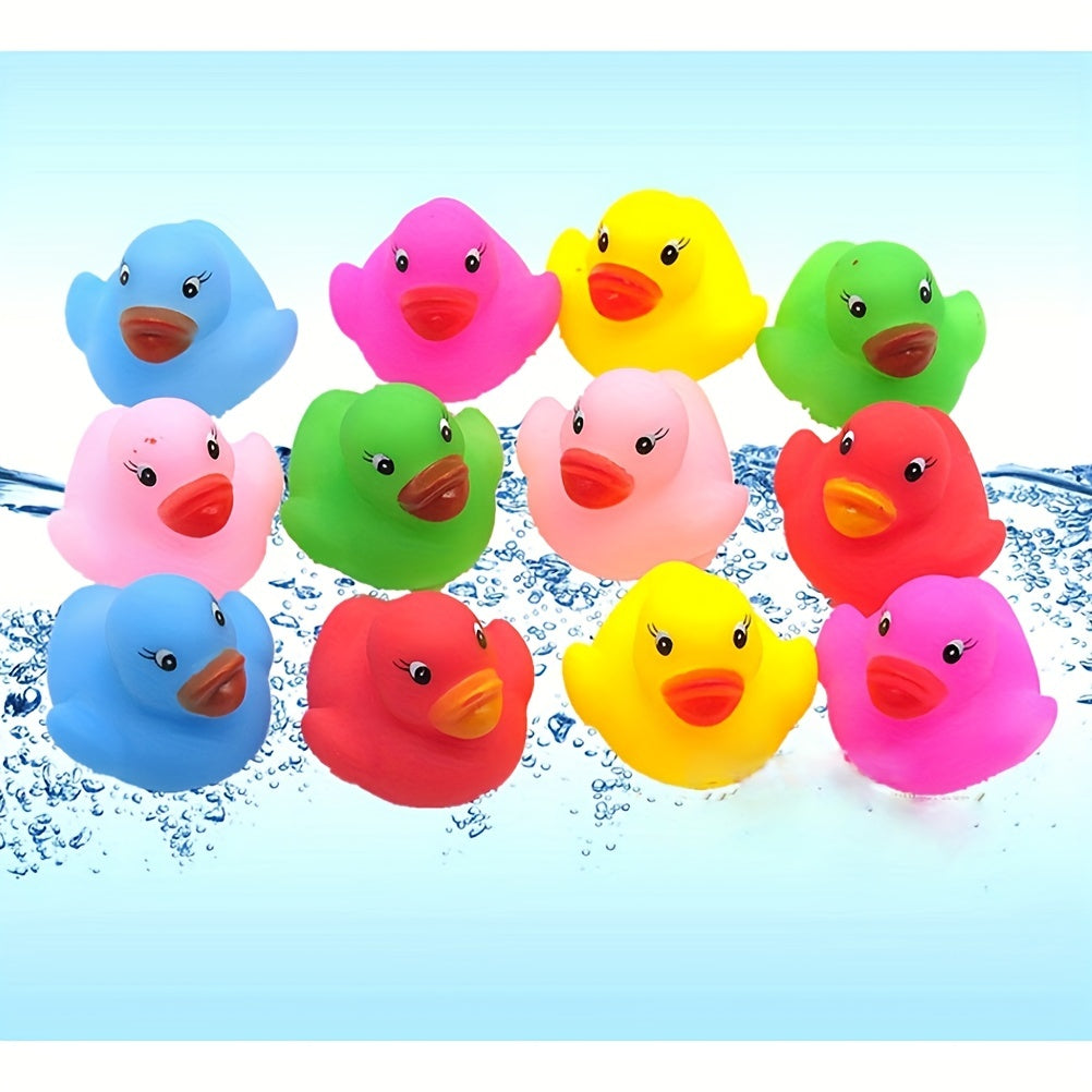 12pcs Colorful Bath Toys Rubber Duck Toy