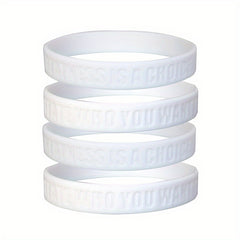 4PCS Rubber Wristband Bracelet Sports Bracelet