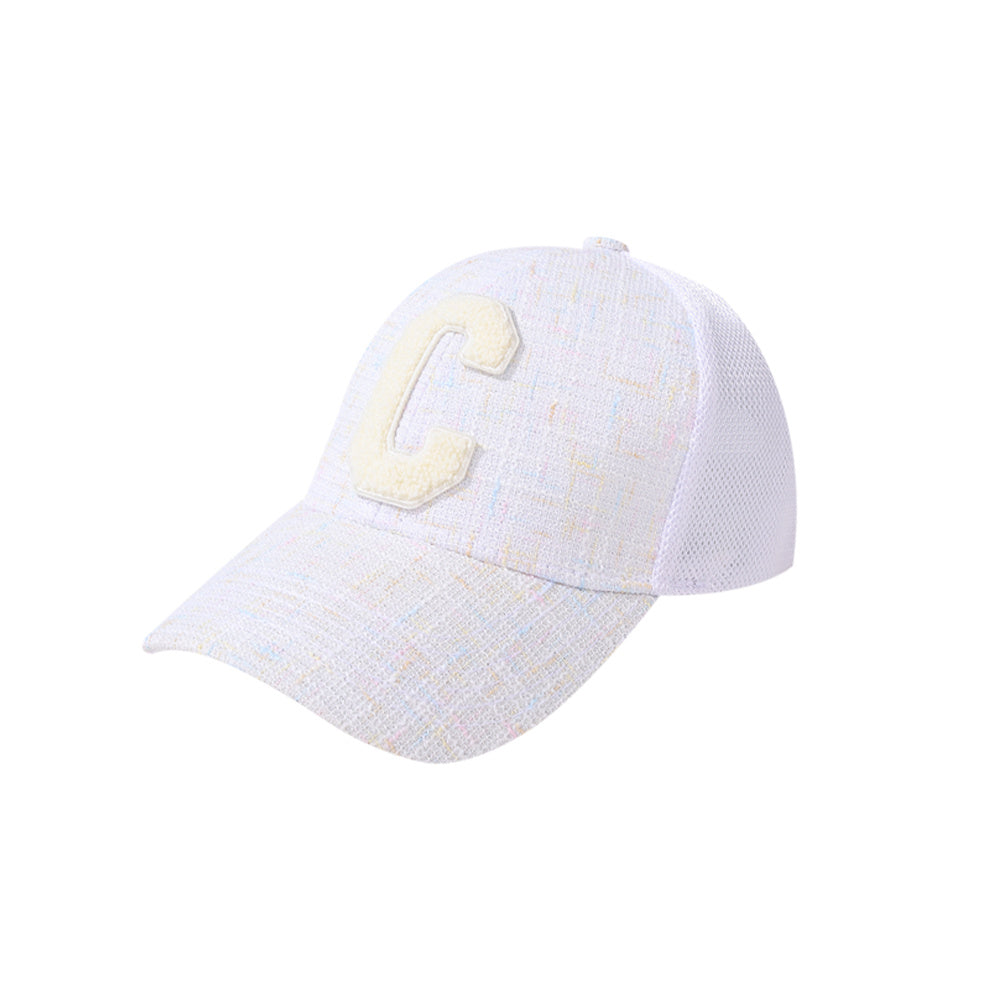 C Letter Peaked Hat Women Summer Shade Breathable Mesh Hat