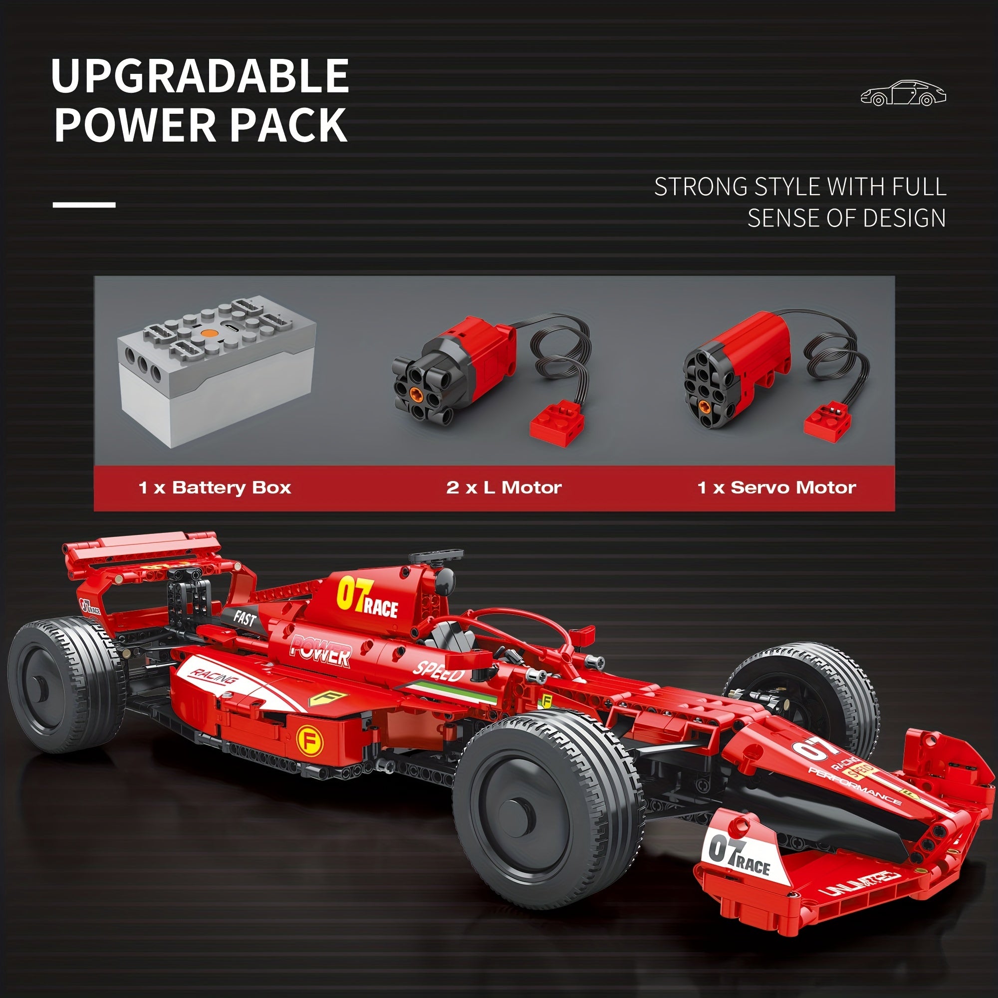 Reobrix 11007 Red RC Building Blocks Car Toy