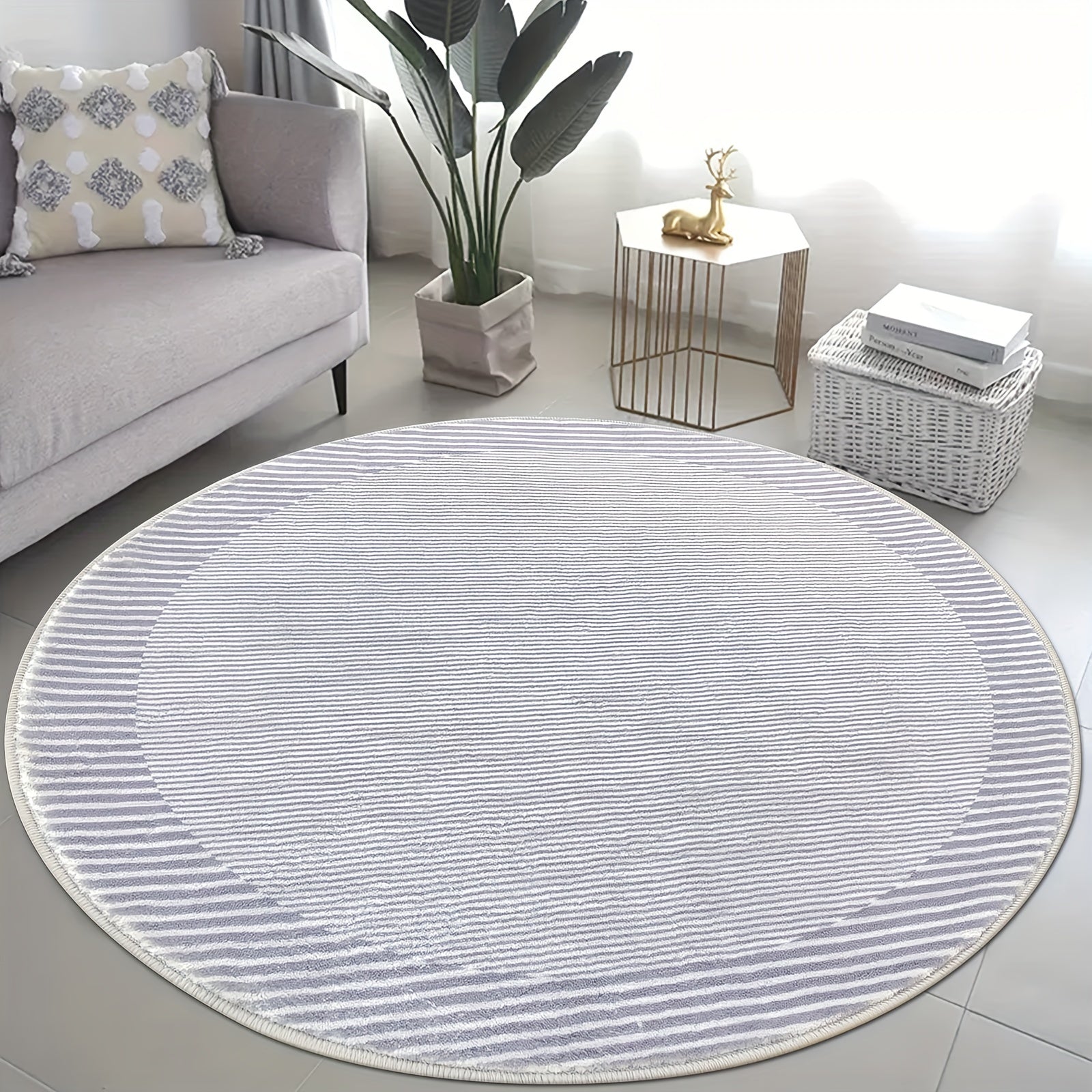 Soft Non Slip Round Floor Carpet Indoor Mat for Room Decor