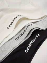 3pcs Letter Print Briefs Comfy & Breathable Panties Women's Lingerie