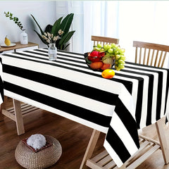 Waterproof Striped Tablecloth for Dining Decor