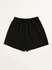 Y2K Letter Print Elastic Drawstring Shorts
