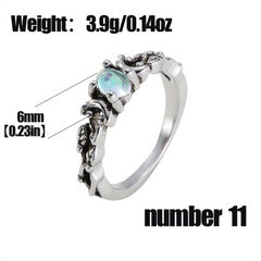 Men's Silvery Faux Moonstone Ring - Delicate Design