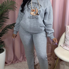 Women's Plus Witch & Moon Print Sweatshirt & Sweatpants Set