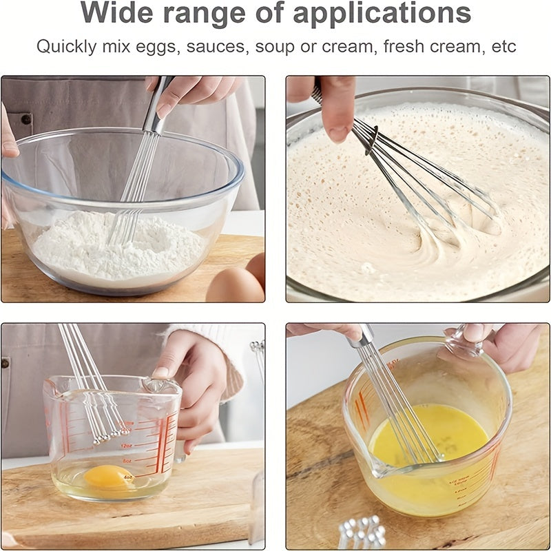 Stainless Steel Ball Whisk Handheld Egg Beater Sauce Stirrer Blender