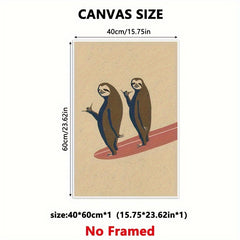 2pcs Sloths Animated Posters Wall Art High Definition Painting