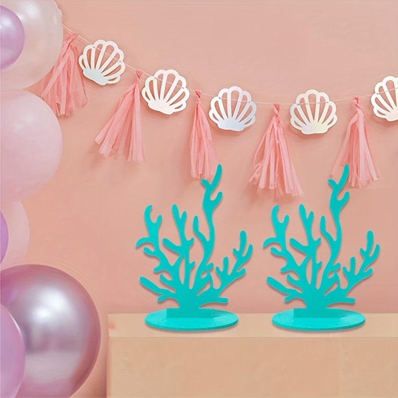 6pcs Mermaid Felt Ornaments Birthday Party Decoration Supplies