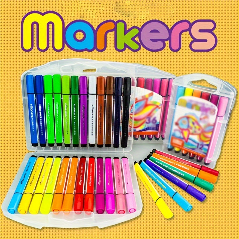Washable Watercolor Pens 12/24/36 Colors Kids Safe