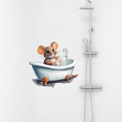 Mouse in Bathtub 3D Wall Sticker